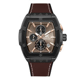 Beverly Hills Polo Club Men's Analog Watch, Grey Dial Multi-Function With Dark Brown Leather Strap, BP3841X.062